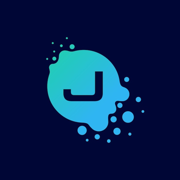 Шаблон логотипа Letter J Initial Liquid Bubble Modern