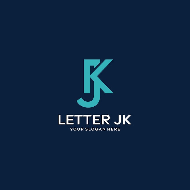 Вектор Буква jk дизайн логотипа