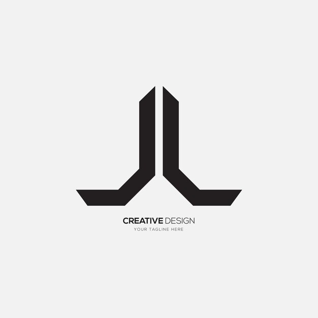 Letter J L modern unique line shape creative logo