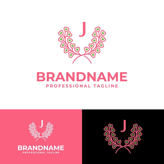 Вектор Письмо j laurel love логотип, подходящий для бизнеса, связанного с laurel и love с началом j