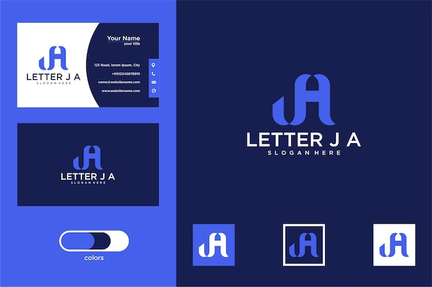 Vector letter j a logo design and business card