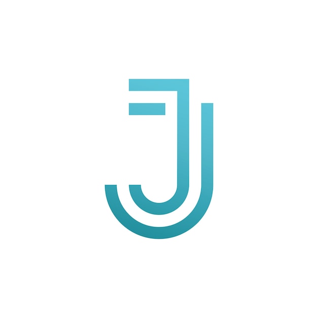 편지 J 로고 아이콘 디자인 서식 파일