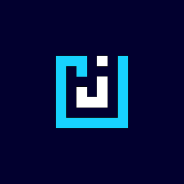 Letter J logo icon line design