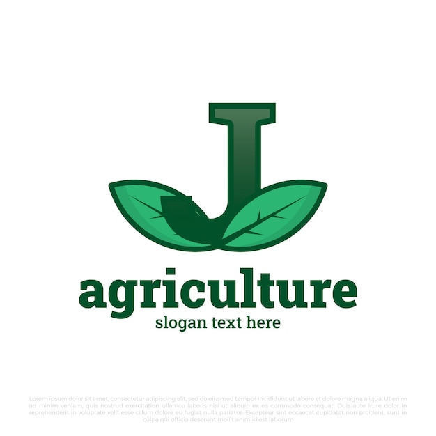 Logo lettera j con vettore icona foglie insieme isolato su sfondo bianco logo di foglie di natura di lusso