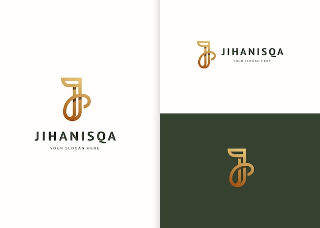 Letter J luxe logo ontwerpsjabloon