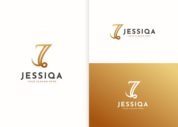 Modello di progettazione del logo di lusso della lettera j