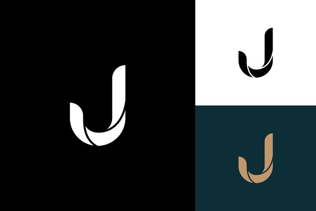 Вектор Дизайн векторного логотипа буквы j монограммы