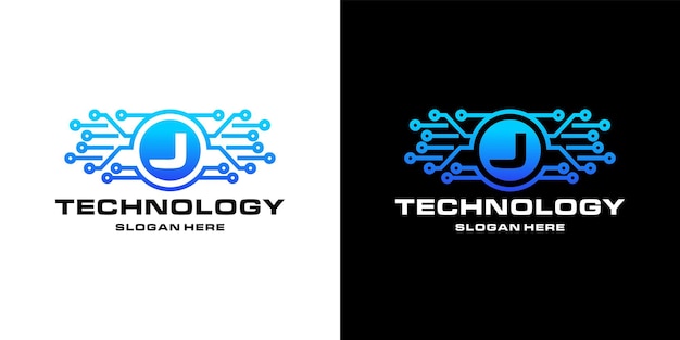 Letter j-technologie NFT's logo-ontwerp