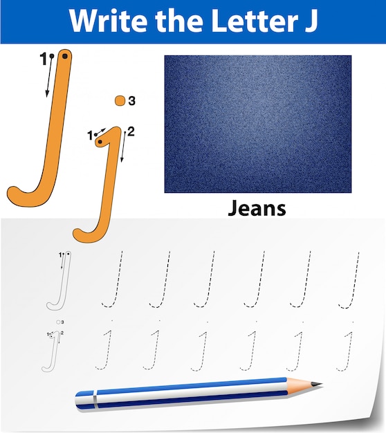 Letter j tracing alphabet worksheets