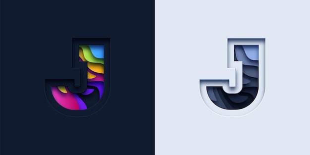 Vector letter j typografie logo