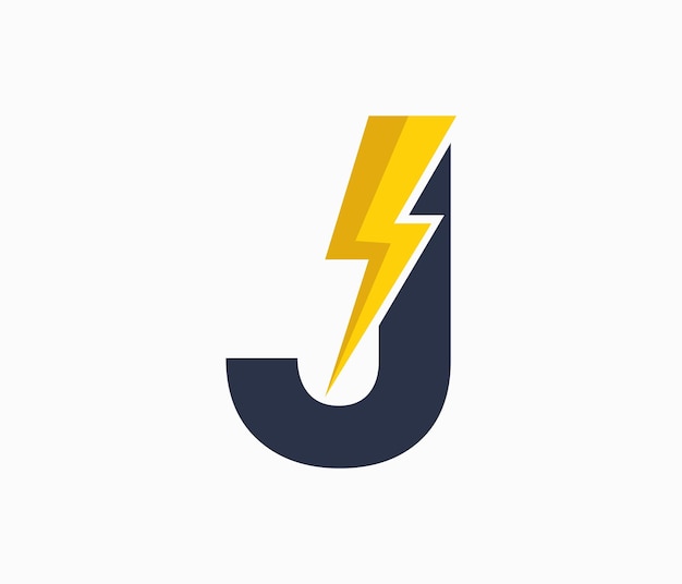 Буква j с логотипом молнии и молнии