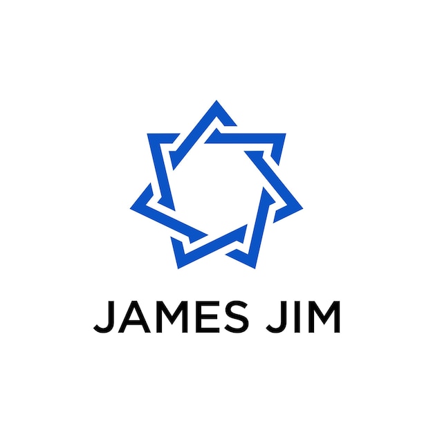 오각형 로고 디자인이 있는 편지 J