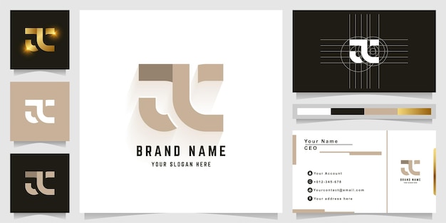 Letter JC or ac monogram logo with business card design