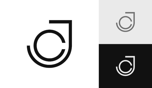 Letter JC eerste monogram logo ontwerp