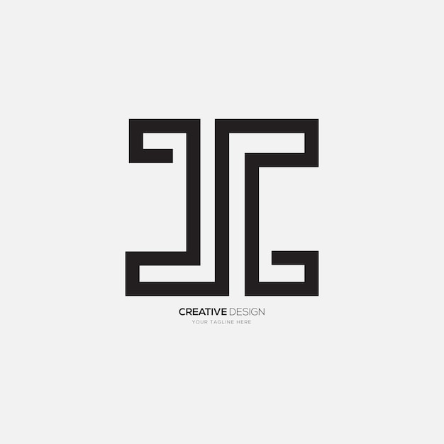 Letter JC lijntekeningen unieke vorm elegant monogram logo-ontwerp