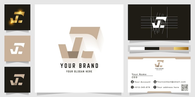 名刺デザインの文字JCまたはVCモノグラムロゴ