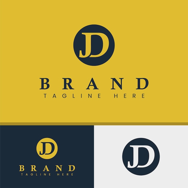 Letter JD Monogram Logo, geschikt voor elk bedrijf met JD- of DJ-initialen.