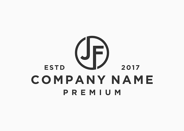 letter jf circle logo design vector illustration template
