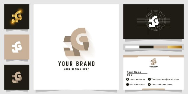 ベクトル jg文字またはjfgモノグラムロゴと名刺のデザイン