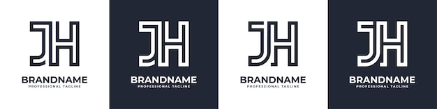 Letter JH or HJ Global Technology Monogram Logo suitable for any business with JH or HJ initials