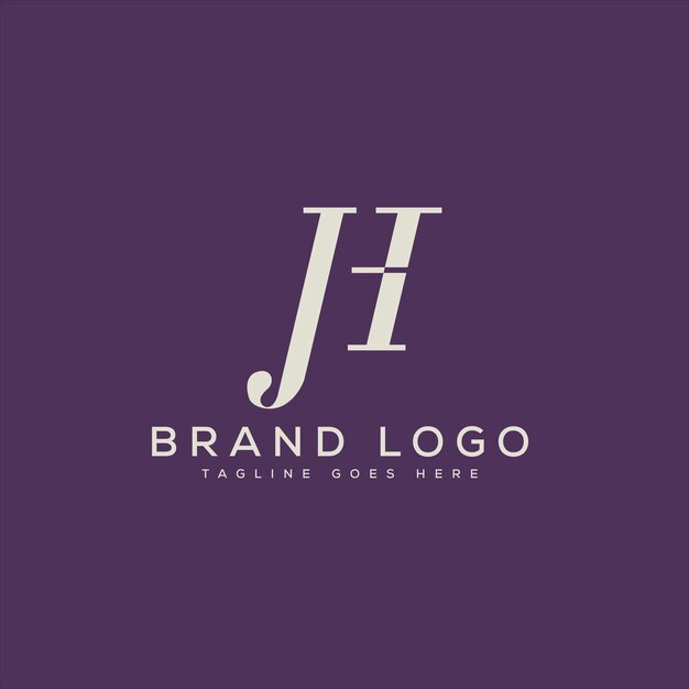 Jh logo design modello di lettera vettoriale design per il marchio