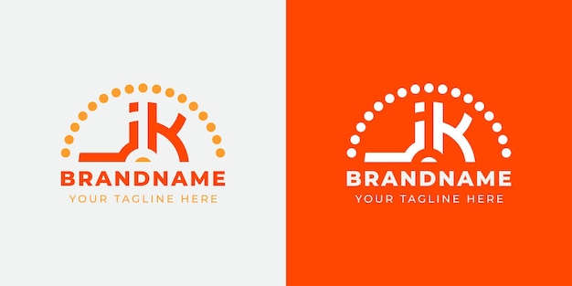 Vector letter jk and kj sunrise logo set suitable for any business with jk or kj initials