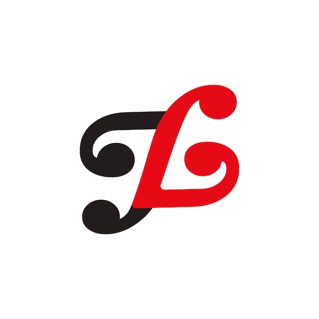 letter jl curves logo vector