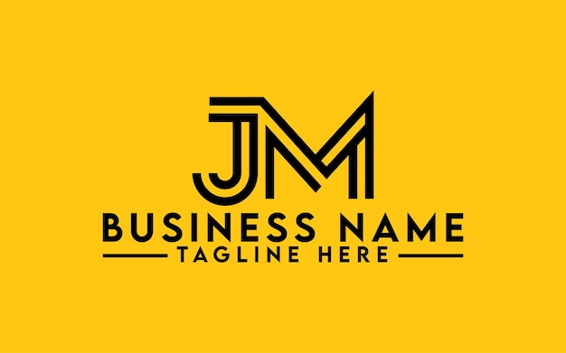 Vector letter jm logo design jm line art monogram logo design template