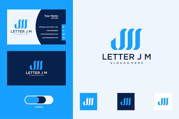 Letter jm logo ontwerp en visitekaartje