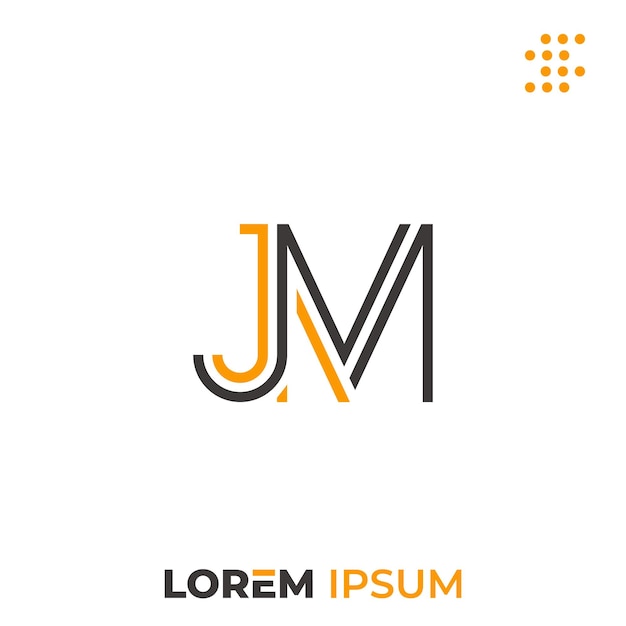 Lettera jm o mj logo design per la tua azienda