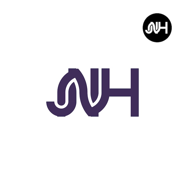 Letter jnh monogram logo ontwerp