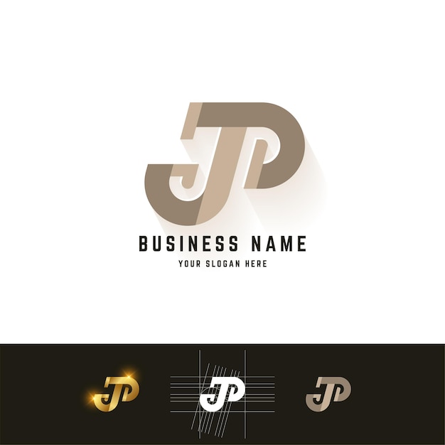 Letter JP- of AP-monogramlogo met rastermethode-ontwerp