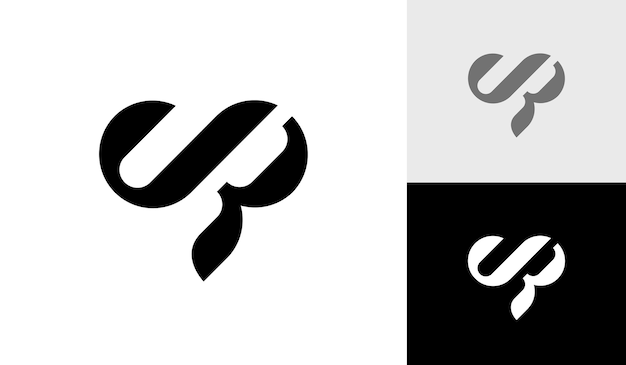 ハート形のロゴ デザインのベクトルと手紙 JR 初期モノグラム
