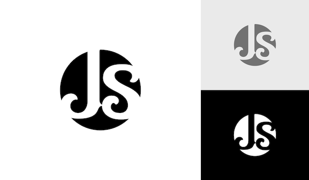 Буква JS начальный вектор дизайна логотипа монограммы