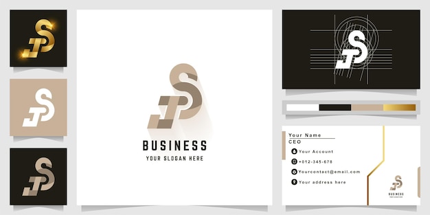 Letter JS or JOS monogram logo with business card design