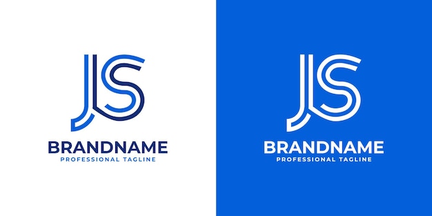 JS 文字 ライン モノグラム ロゴは,JS または SJ のイニシャルでビジネスに適しています.