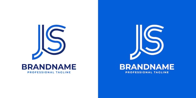 Vector letter js line monogram logo suitable for business with js or sj initials