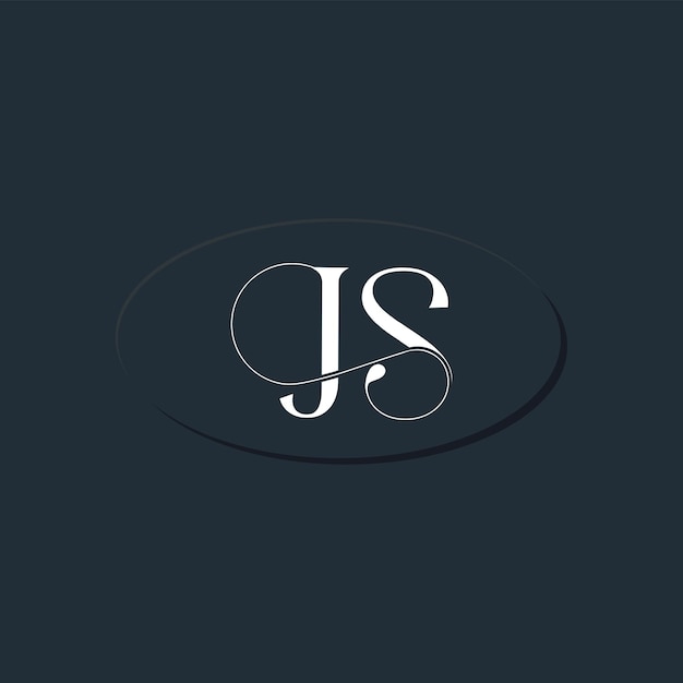 js 文字 sj ミニマル エレガントな目を引くリガチュア ロゴデザイン ファッションブランド