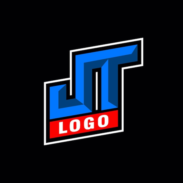 Lettera jt 3d logo disegno vettoriale