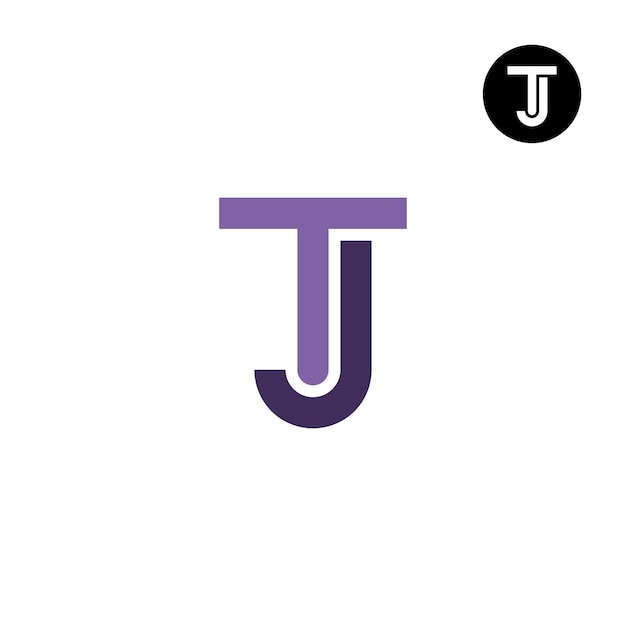 Letter JT TJ Monogram Logo Design