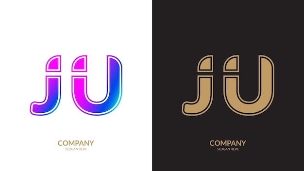 Letter ju logo icon design template elements