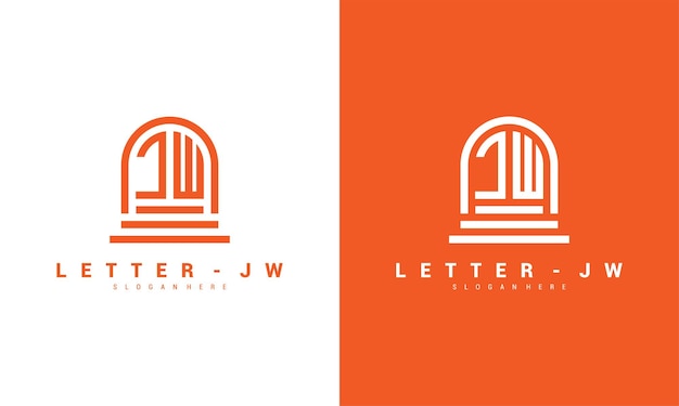 Lettera jw logo icona modello di progettazione vettore premium vettore premium