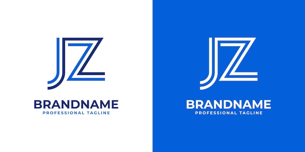 Letter JZ Line Monogram Logo suitable for business with JZ or ZJ initials