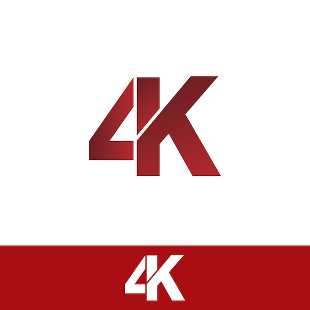 Буква k & 4 Дизайн логотипа