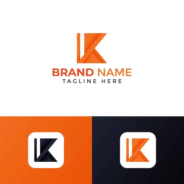 文字k抽象およびモダンなロゴデザインテンプレート