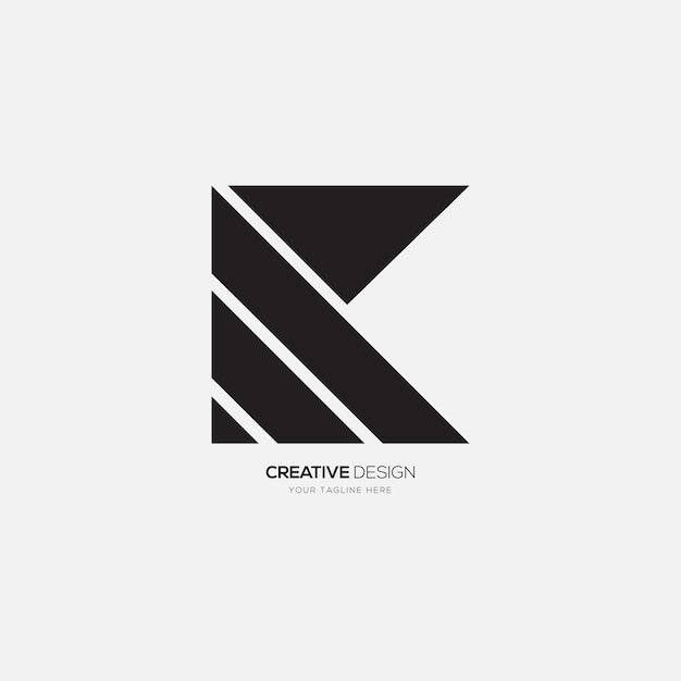 Letter k abstract shape flat monogram logo