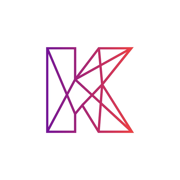 편지 K 알파벳 아이콘 디자인