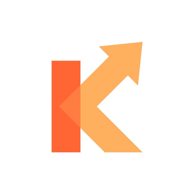 Letter K Arrow Icon Vector Logo Template