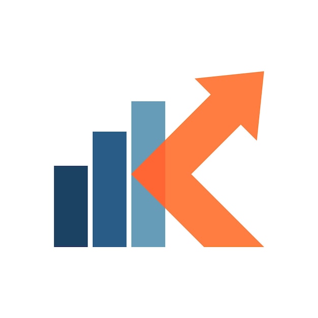 Letter k arrow icon vector logo template