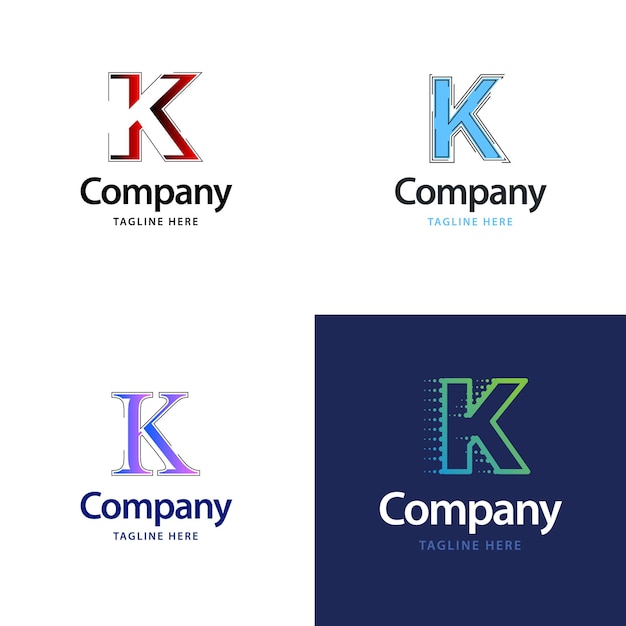 Letter K Big Logo Pack Design Creative Modern logo's ontwerp voor uw bedrijf